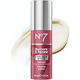 No7 Restore & Renew Multi-Action Face & Neck Serum - Anti Aging Serum for Deep Wrinkle Repair - Collagen Infused Skincare with a Hydrating Blend of Hibiscus Peptides & Hyaluronic Acid (1 fl oz)
