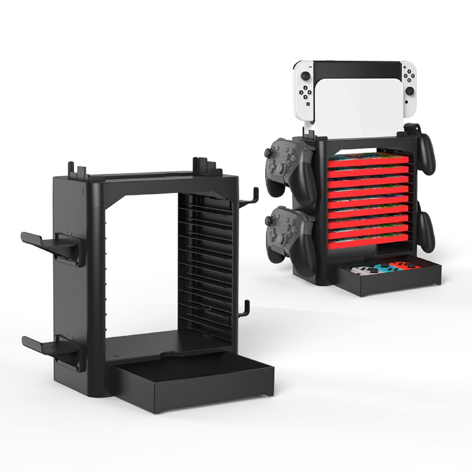 Wallfire Multi-Function Game Storage Tower Bracket Storage Holder Stand Shelf for Game Switch Disc Console Host Controller