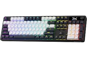 Redragon K761 Wireless Gasket Gaming Keyboard w/Hype Screen & Knob, 104 Keys Mechanical Keyboard, Easy-Control 1.14’’ TFT Inf