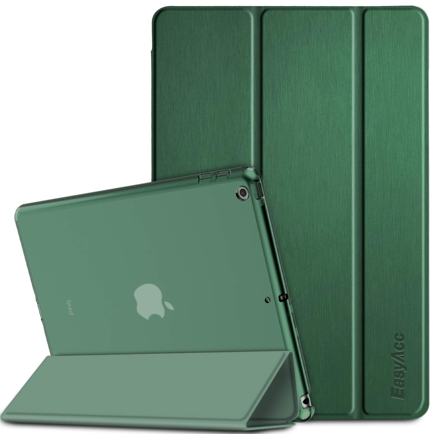 EasyAcc Case Compatible with iPad 9.7 2018 / iPad 6 Generation/iPad 2017 / iPad 5 Generation, samrt case Ultra Thin Translucent Matt Back Cover with Tri-fold Stand Auto Wake Up/Sleep Function(green) — image 1