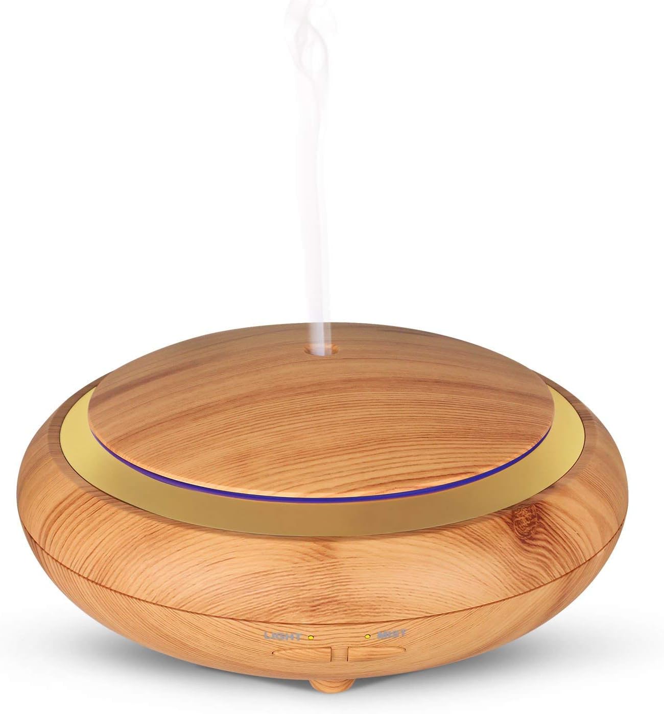 Daroma UFO Essential Oil Diffuser,150ml Aromatherapy Ultrasonic Cool Mist Humidifier Air Scent Room Office Gift, Fine Mist, Hidden Light, Light Wood Grain