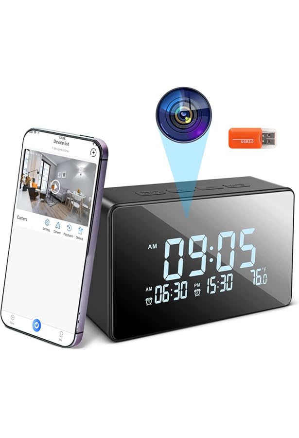 Facamword S776 Hidden Camera Alarm Clock Spy Camera Shop Online Now