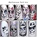 WOKOTO 25 Sheets Halloween Waterslide Nail Decals with 1Pcs Tweezers Grimace Skull Eye Nail Art Wrap Stickers Manicure Kits