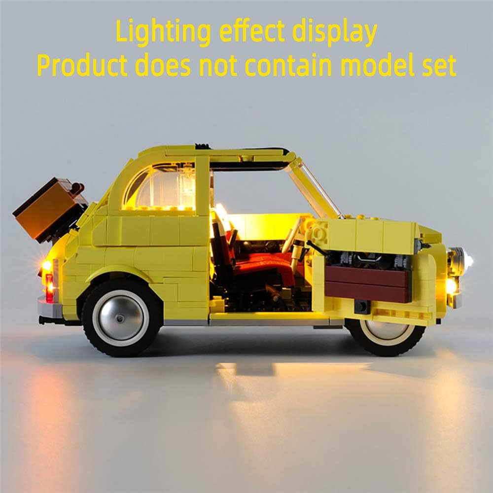 GEAMENT LED Light Kit Compatible with LEGO Fiat 500 Model car (10271)- for Creator Expert 77942 Model (Building Set Not Included) - Image 4