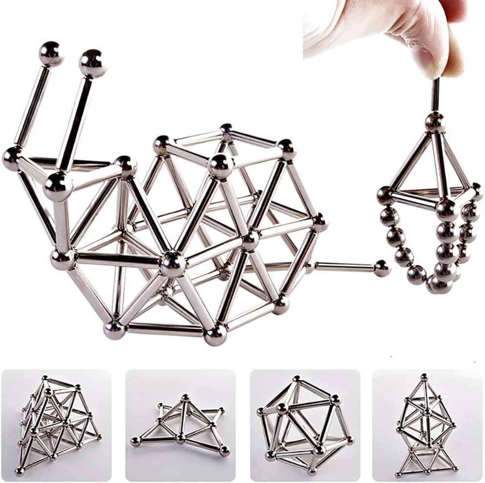 580 Pcs Magnet Building Blocks Construction Set 280 Magnetic Sticks 300 Ball Puzzle Stacking Game Sculpture Toys