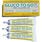 GLUCO TO GO 15 - Oral Glucose Gel Lemon Flavored, 37.5g, 3 one use Squeeze Tubes per Package/Twist Cap