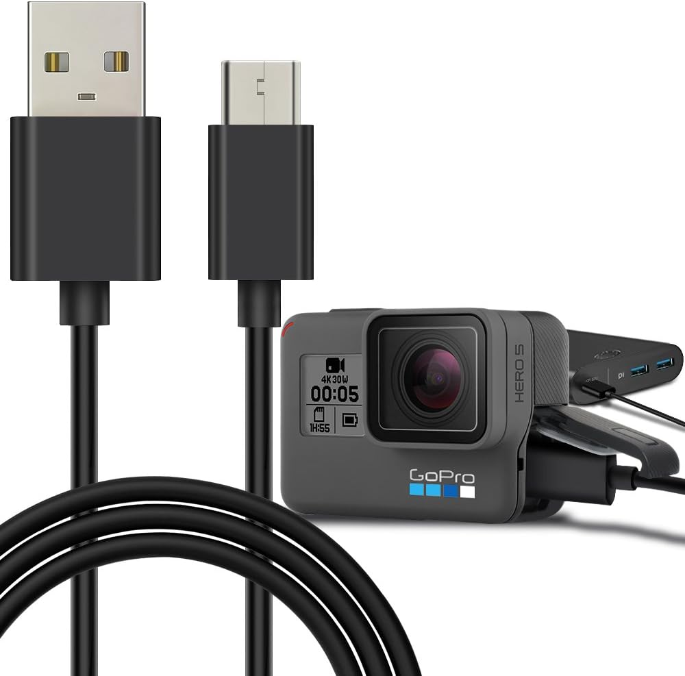 Taisioner 1m Type - C USB Data Line Charge Cable for GoPro Hero 5/6 / 7 Black Replacement Accessory