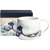 Topadorn Ceramic Mug Porcelain Coffee Cup The Great Wave Coffee Mug with Gift Box,13 oz.