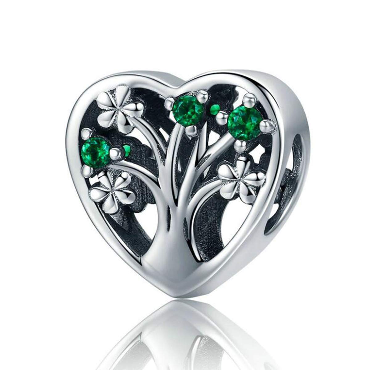 Tree of Life Charms Fit Pandora Charm Bracelets 925 Sterling Silver Dangle I Love My Family Charms Beads European Snake Chain (Tree of Life Charms)