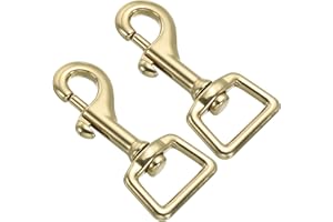PATIKIL Lobster Clasp Keychains, 2Pcs 3/4 Inch Pure Brass Oval Lobster Clasps Swivel Trigger Snap Hook Purse Lanyard Clips fo