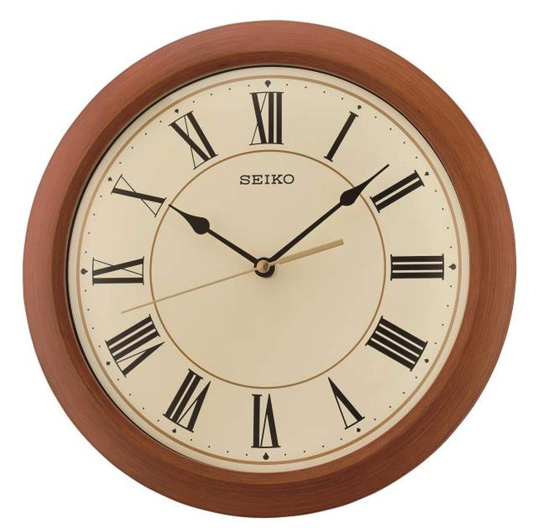 Seiko QXA713T Wall Clock Brown Plastic