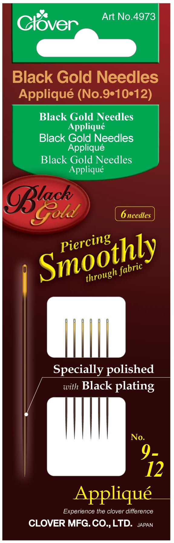 Clover Black Gold Needles: Applique/Sharps Assorted, 1
