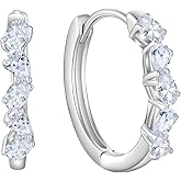 Lwsary Hoop Earrings for Women 925 Sterling Silver Huggie Earrings Birthstone Jewelry Gifts for Her