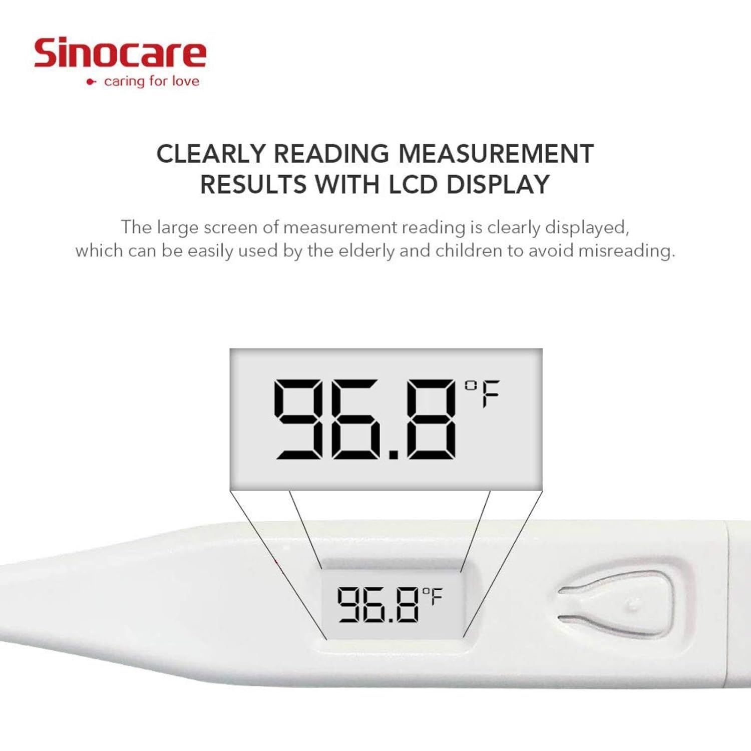 Sinocare Digital Oral Thermometer for Adults, Highly Accurate Medical Basal Body Thermometer for Fever Oral, Armpit or Rectal Temperature Reading for Baby, Kid and Adults 5.0 in (BT-302): Industrial & Scientific