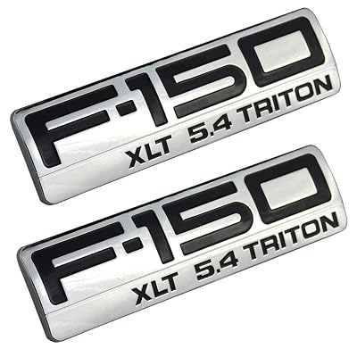 2pcs F-150 XLT 5.4 Triton Emblems, 8inch 3D Fender Badges Replacement Sticks Decals for 2004 2005 2006 2007 2008 Ford F-150 Chrome