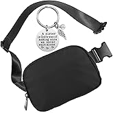 Mini Black Fanny Pack for Women & Men,A Sister is God's Way of Making Sure We Never Walk Alone Keychain Jewelry Christmas Birthday Gifts for Sisters from Sisters,Crossbody Bags Everywhere Belt Bags