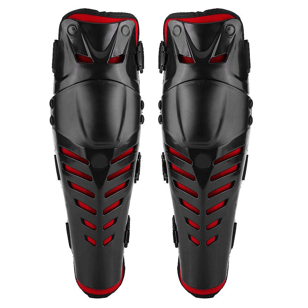 Qiilu 2 Pcs Adult PE + EVA Foam Motorcycle Motocross ATV Adults Knee Pads Knee Pads Shin Guards Protective Armor Set Protector Motocross Racing