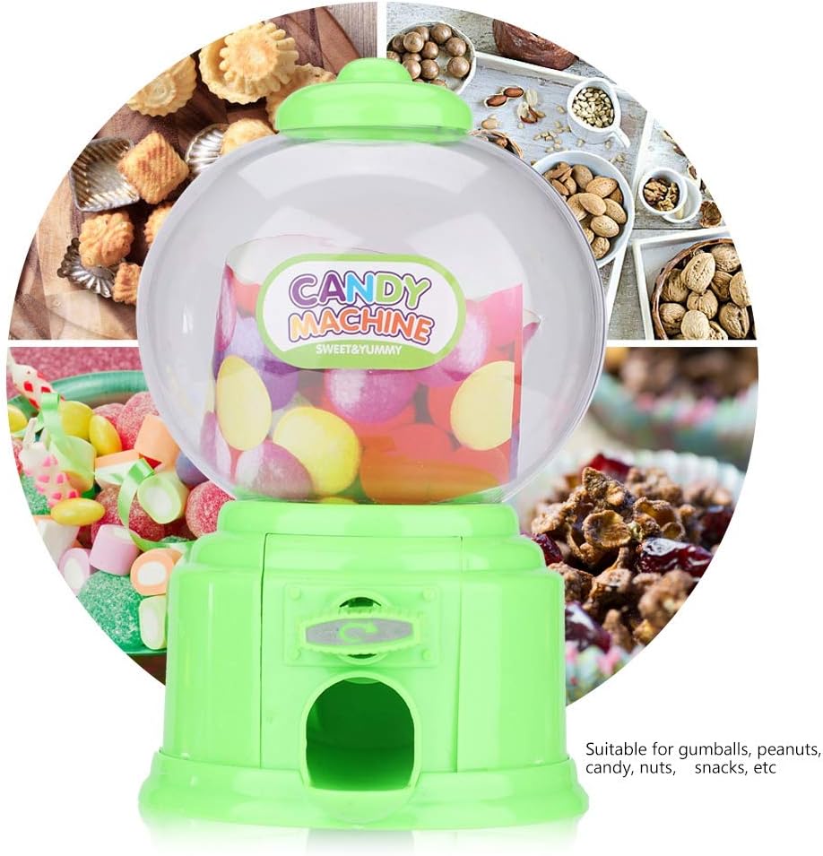 Portable Children Candy Machine Plastic Mini Gumballs Dispenser Kids Kindergarten Gift(Green) - Image 5