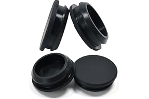 BOPOREAE 4 Pcs 32 mm Silicone Rubber Plugs Snap in Locking Hole Plugs for 32-33 mm (1-1/4"-1-5/16") Round Holes, Flush Type Rubber Stoppers, Flexible Tube Pipe End Caps Covers, Waterproof Sealing Plugs, Black