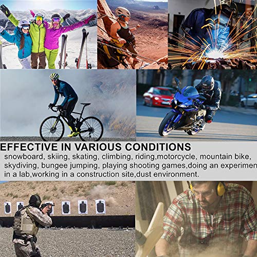LJDJ Safety Goggles - Glasses Set of 5 - Motorcycle Goggles Dirt Bike ATV Motocross Anti-UV Adjustable Riding Offroad Protective Combat Tactical Military Goggles for Men Women Kids Youth Adult - Thumbnail 6