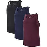 DAVID ARCHY Men's Tank Top Undershirts Moisture Wicking Quick-Dry A-Shirts Soft Silky Undershirts Tank Shirt for Men 3 Pack