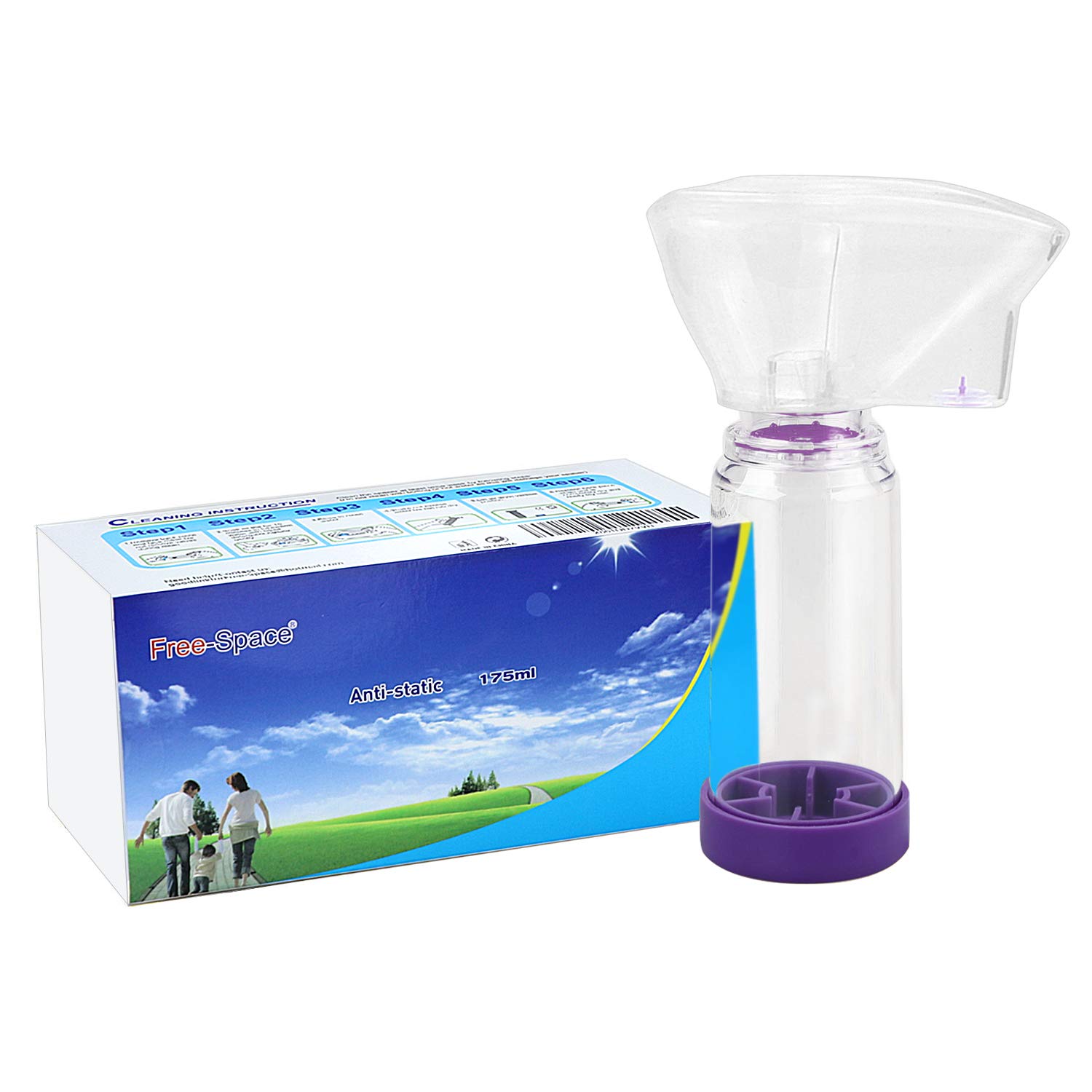 uwows Inhaler Spacer Aerochamber Chamber for Adult,Children,Aroesol Asthma,Three Size for Choose (Large)