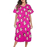 LMKURIDS Personalized Nightshirt, Custom Nightgowns for Women, Womens Funny Nightgown