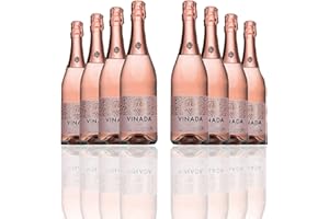 VINADA - Sparkling Rosé - Zero Alcohol Wine - 750 ml (8 Glass Bottles)