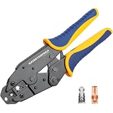 haisstronica Crimping Tool for Spark Plug Wire, 8-8.5 mm, HS-2048 | Ratchet, Strip Cut and Join Functions, Full-Cycle Mechanism, Quick Release, Automotive Ignition Work