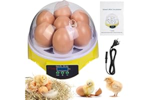 GENERIC HOWOOIUA Egg Incubator 360° View 7 Eggs Poultry Incubator for Hatching Chickens with Manual Temperature a for Chicken, Quail, Parrot Eggs