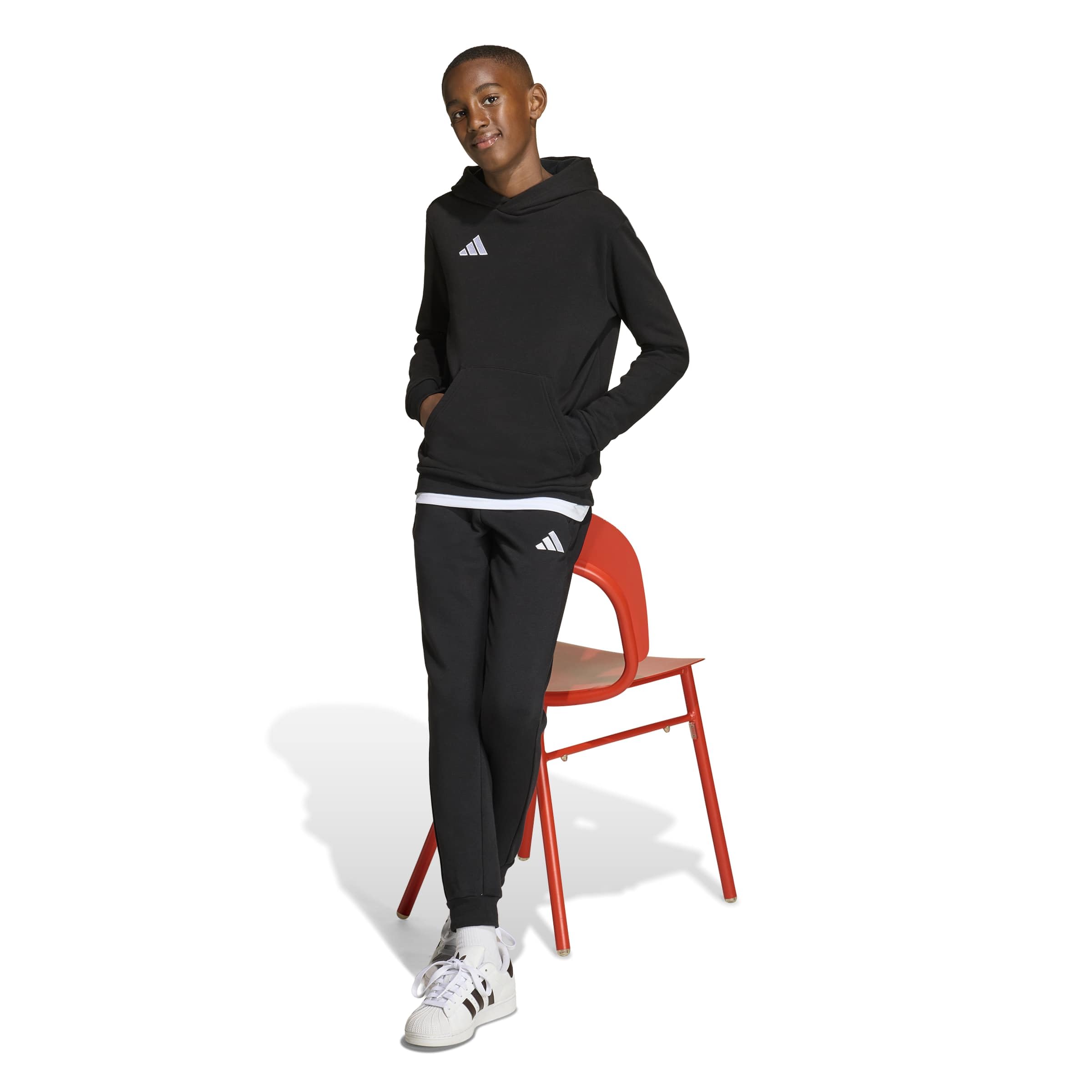 adidas Unisex Kinder Entrada26 Hoodie Kids Sweatshirt, Black/White, 5-6 Years 2