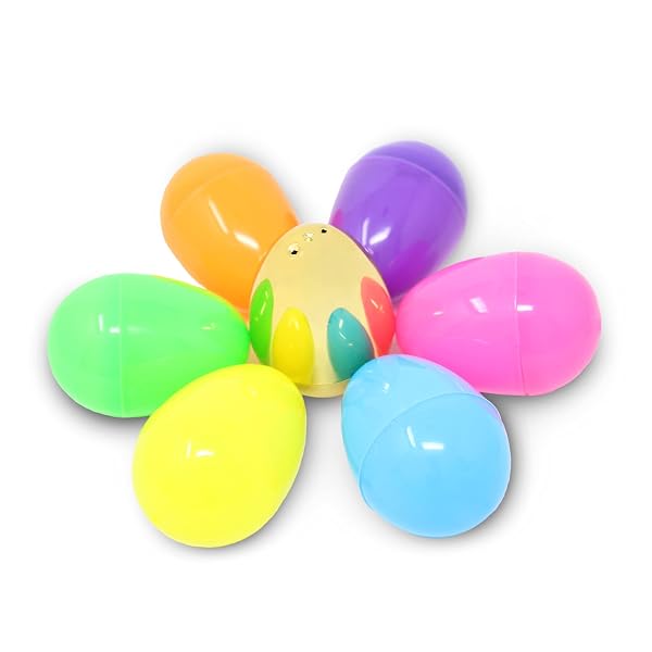 JOYIN 100PCS EASTER EGGS, PLASTIC 2.3″ 94PCS COLORFUL WITH 6PCS GOLDEN EGGS BULK EMPTY FILLABLE FOR EASTER HUNT PARTY FAVOR BASKET STUFFERS FILLER CLASSROOM PRIZE SUPPLIES DECOR