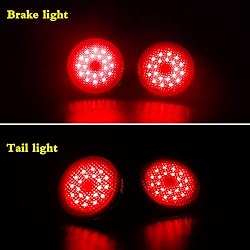 GTINTHEBOX Red Lens Led Rear Bumper Reflector Tail