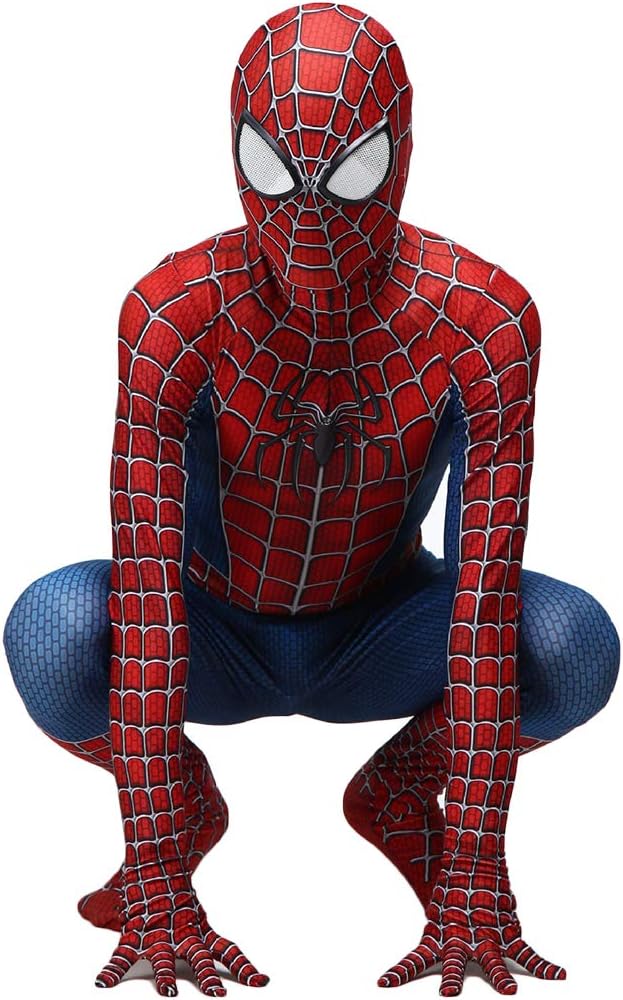 QWEASZER Marvel Classic Peter Parker Spiderman costume Spiderman