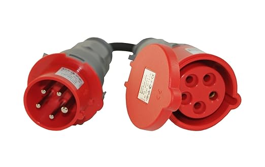 CEE Adapter 16A/400V Stecker auf CEE 32A/400V Kupplung 5-polig 5x2,5mm