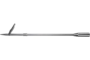 A-JIOU A MC JIOU Spearfishing 12" Spring Steel Pole Spear Tip Single Barb Head with Quick Release Ring