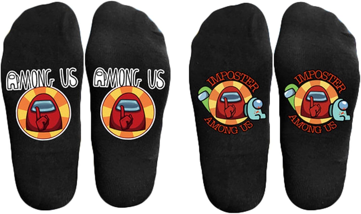 Among Us Game Socks, 2Pcs Funny Stockings Socks, Impostor Sus Stock, Cotton Crew Socks for Women