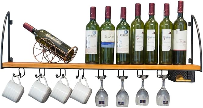 Soporte de almacenamiento rústico para botellas de vino o licor de