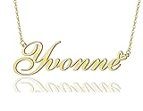 AOLO Yvonne Heart Name Necklace 18k Gold Plated