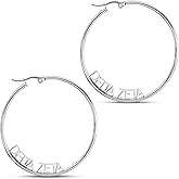 Sorority Shop Delta Zeta- Hoop Silver-Plated Dainty Earrings for Women -Delta Zeta Jewelry with Ideal 2" Diameter Hoops - Delta Zeta Gifts