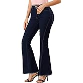 Allegra K Women's Flare Jeans 70s Vintage High Waist Stretch Denim Bell Bottom Jeans