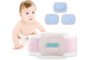 LEFEKE Baby Belly Button Band, Infant Umbilical Hernia Belt Wrap Truss, Abdominal Binder for Children Kids, Newborn Adjustable Navel Band Support Cord, Perforated and Breathable Belt (Movable Pads-Pink)