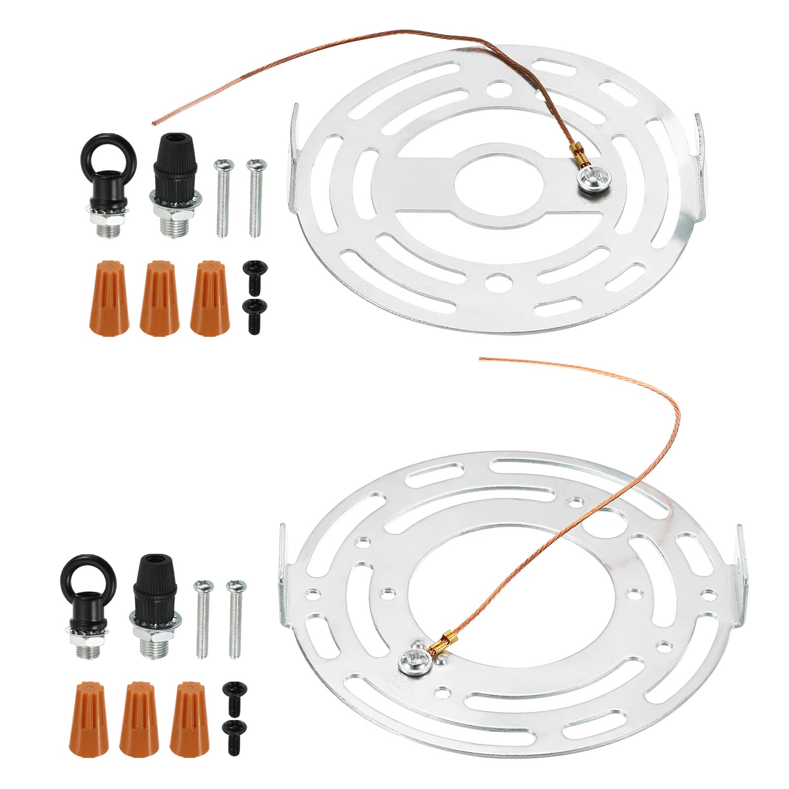 PATIKIL 95mm 105mm Round Ceiling Light Plate Kit, 1 Set Light Fixture Mounting Bracket Plate Steel Crossbar Hardware for Pendant Lamp Chandelier