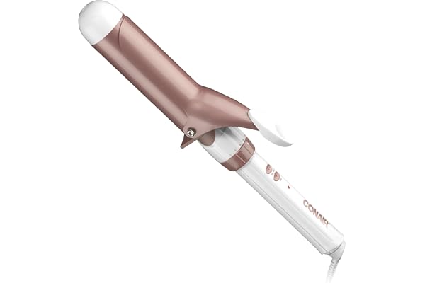 Conair Double Ceramic 1 1/2-Inch Curling Iron, 1 ½ inch barrel produces soft waves – for use on medium and long hair, Hair cu