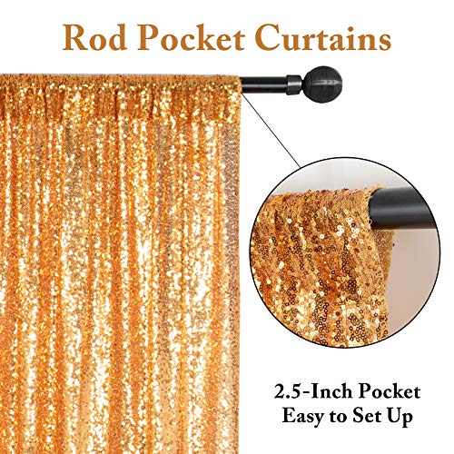 Gold Shimmer Sequin Fabric Photography Backdrop 4FTX6FT Glitter