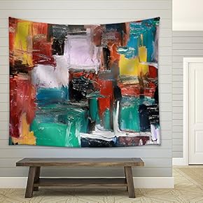 Abstract Painting - Fabric Wall Tapestry Home Decor - 51x60 inches
