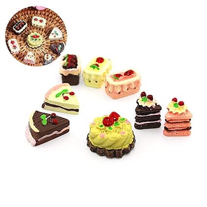 Joizo 8pcs Mini Cake Toy Doll House Decoration Accessories House