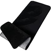 YOUTHLOTUS Black Memory Foam Bathroom Runner Rug Long Narrow Bath Mat Non Slip Soft Absorbent Washable Plush Microfiber Bathrug,16" x 47"