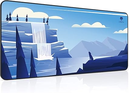 Amazon Langtu 大型マウスパッド ゲーミングマウスパッド Pcマット おしゃれ 防水 耐久性 滑り止め800 400 3mm 氷川狼 Mp007bl L Langtu マウスパッド 通販