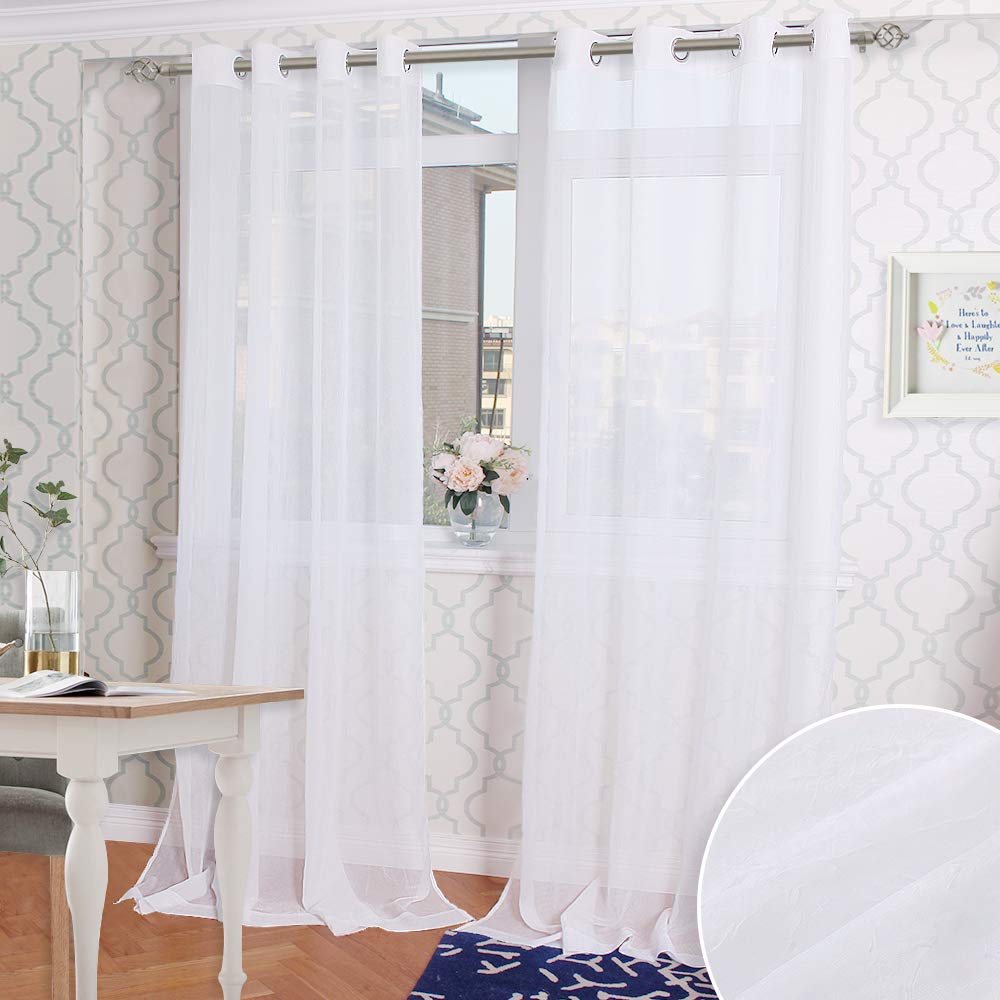 95 Inch White Curtains